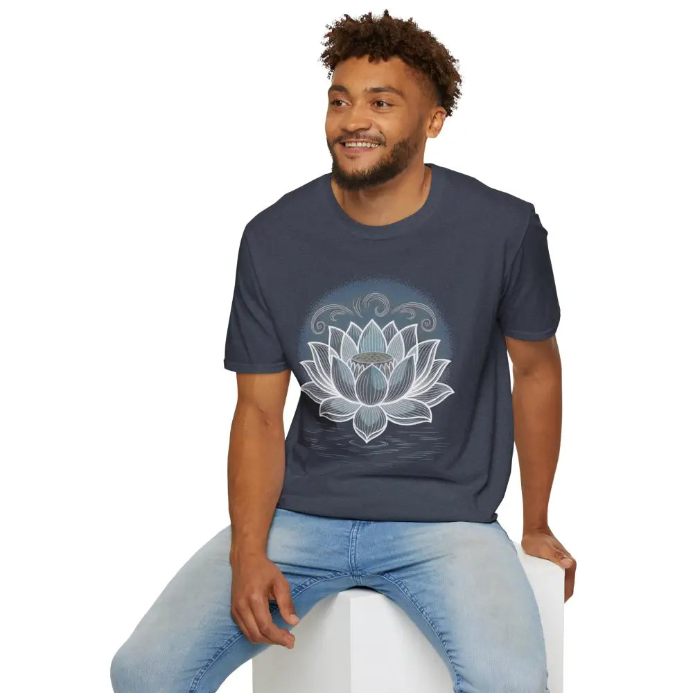 Lotus Blossom Unisex T Shirt Softstyle Tee Yoga Apparel Mindfulness Gift Meditation Spiritual Wear Design