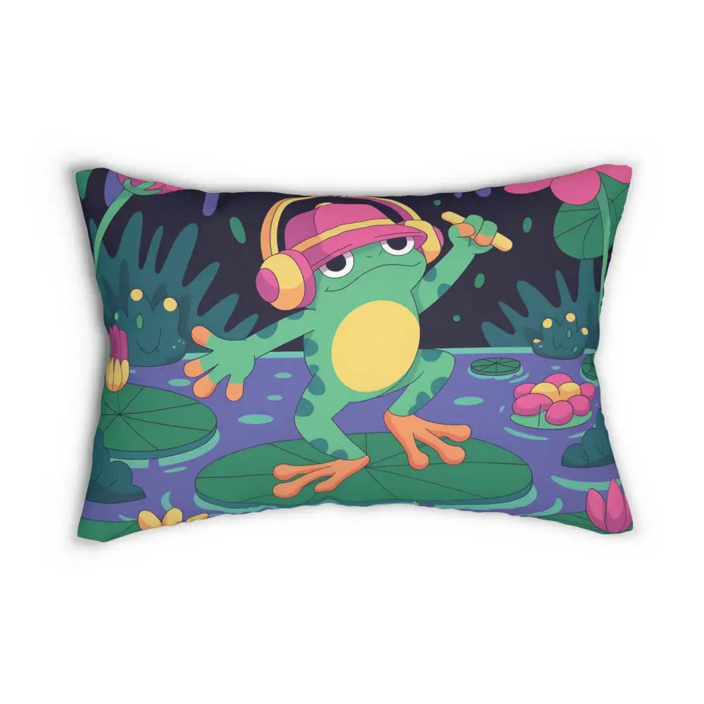 Frog-themed lumbar pillow from PixiOnyx Whimsy Home Accent for playful comfort
