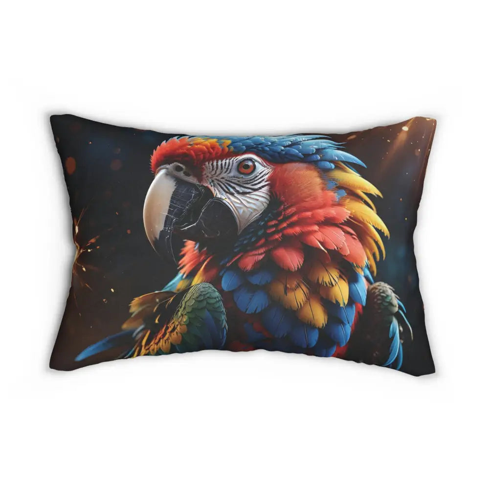 Rectangular Parrot-Themed Pillow for Tropical Decor with Bold Exotic Energy