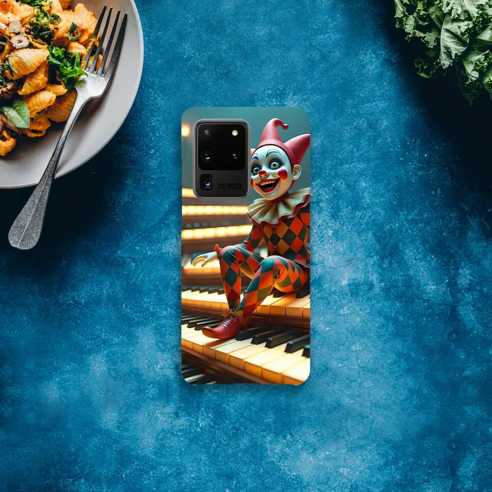 Clown-themed smartphone case for Samsung featured in Marionette Samsung Case PixiOnyx Slim Shell Design