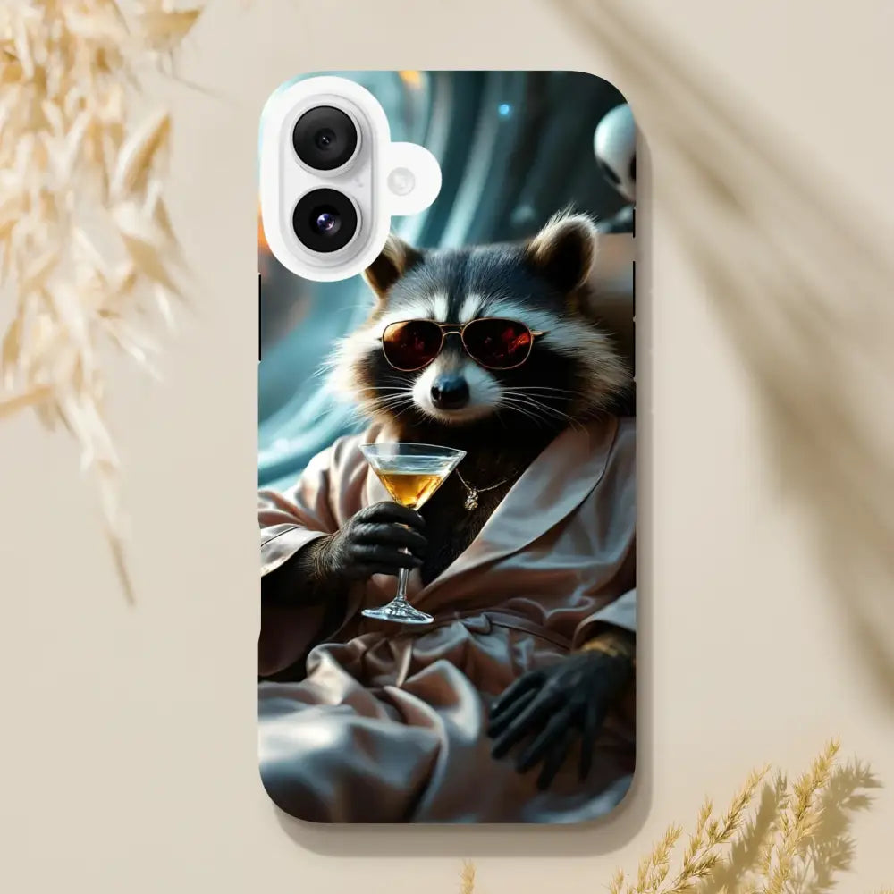 Raccoon-themed iPhone tough case from PixiOnyx Cosmic Critter Series