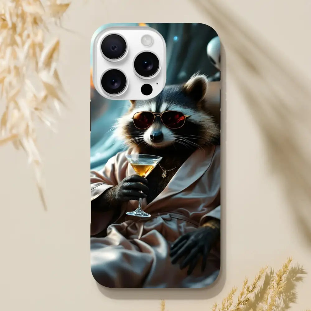 Phone case with Raccoon design from Martini Raccoon Case iPhone Tough PixiOnyx Cosmic Critter Series