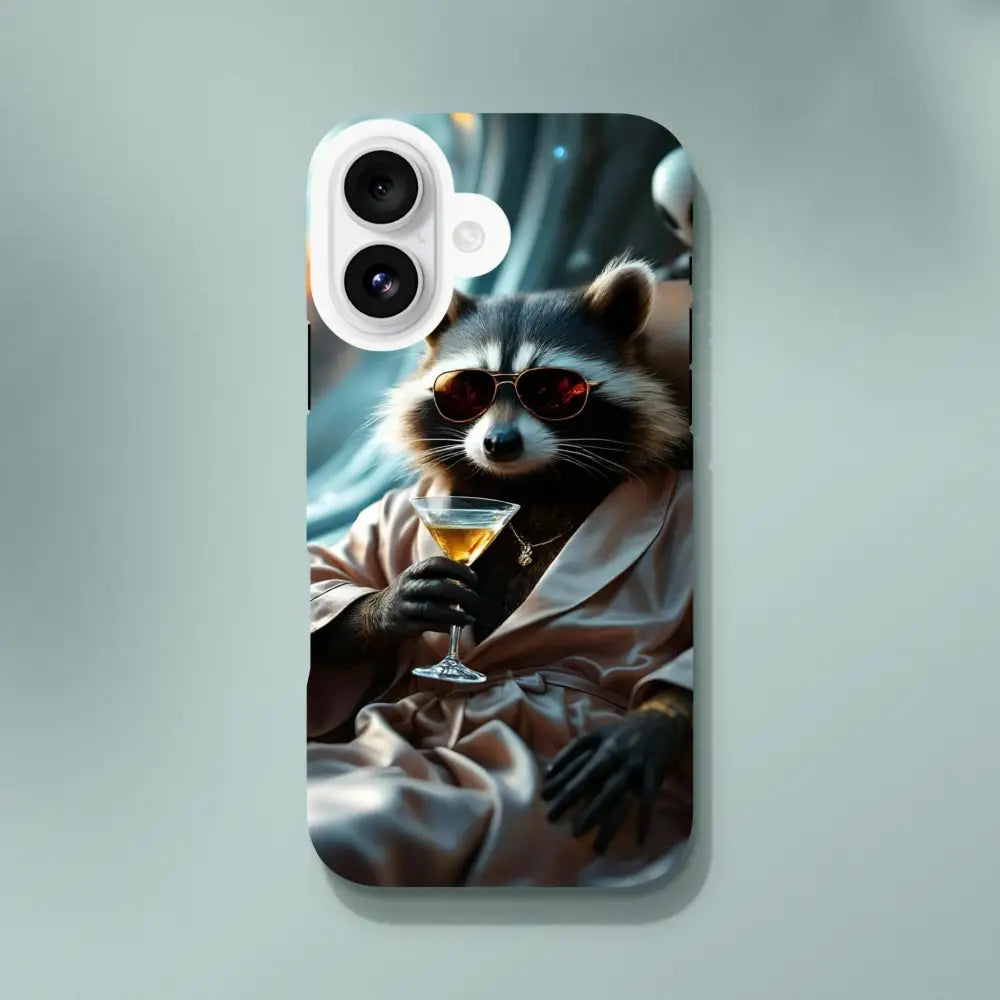 Phone case with Raccoon design from Martini Raccoon Case PixiOnyx Cosmic Critter Series
