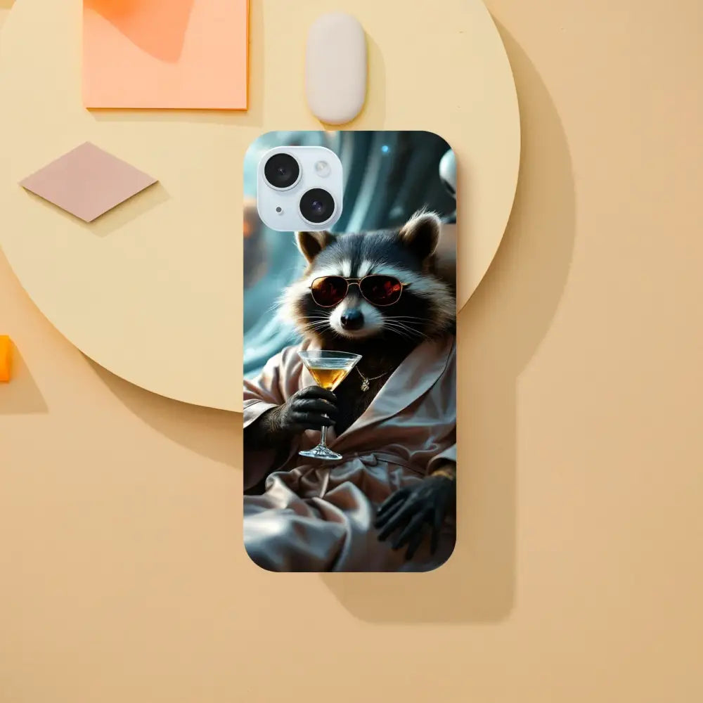 Martini Raccoon Case iPhone tough with raccoon design from PixiOnyx Cosmic Critter Series