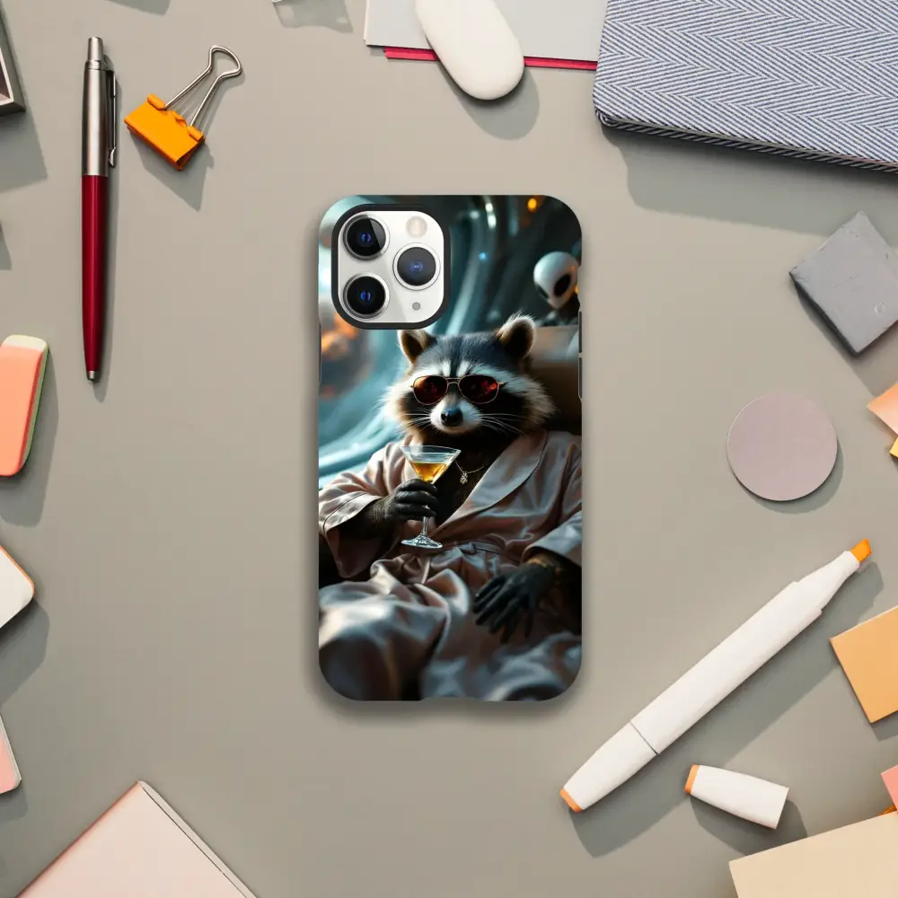 Phone case with Raccoon design from Martini Raccoon Case – iPhone Tough PixiOnyx Cosmic Critter Series