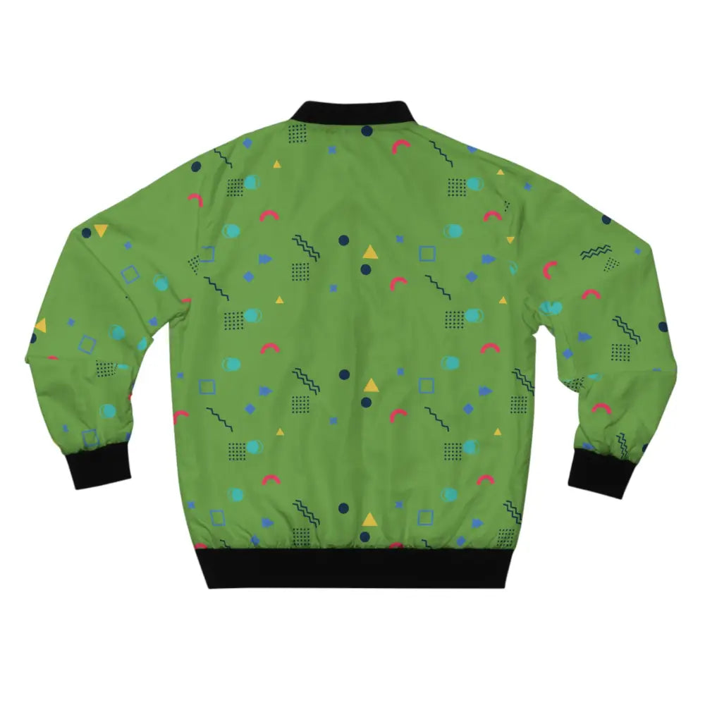 Green patterned bomber jacket from Men’s Bomber Jacket Memphis Razzle Pop collection