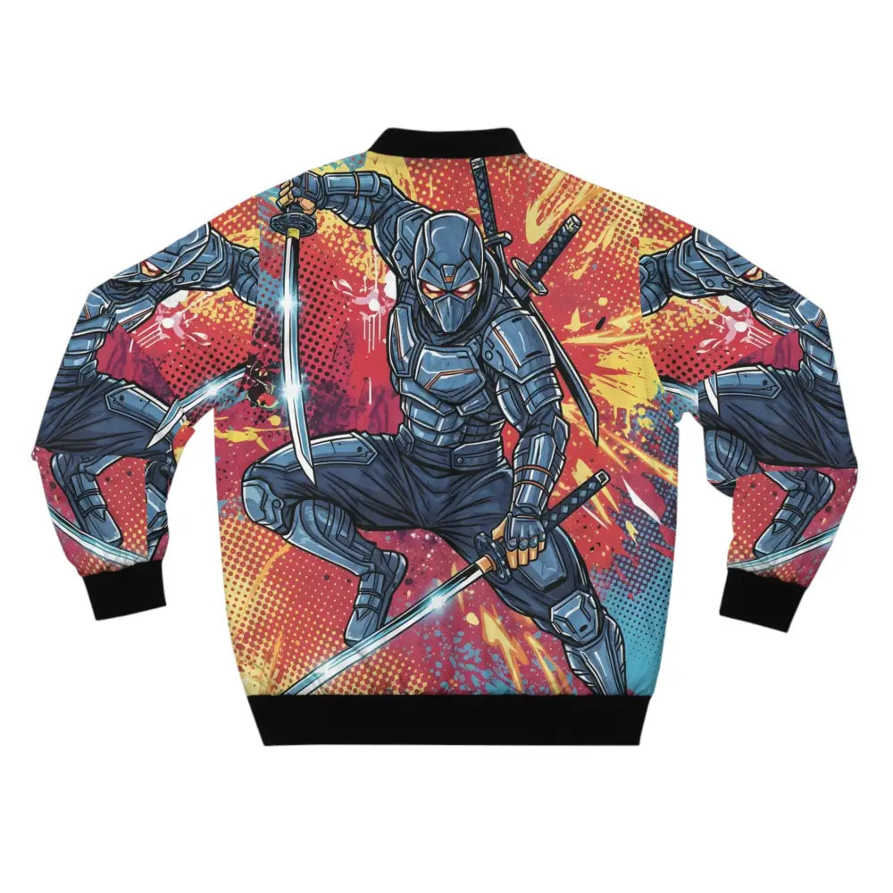 Men’s comic-inspired ninja bomber jacket with ninja graphic from Honson Ventures Limited
