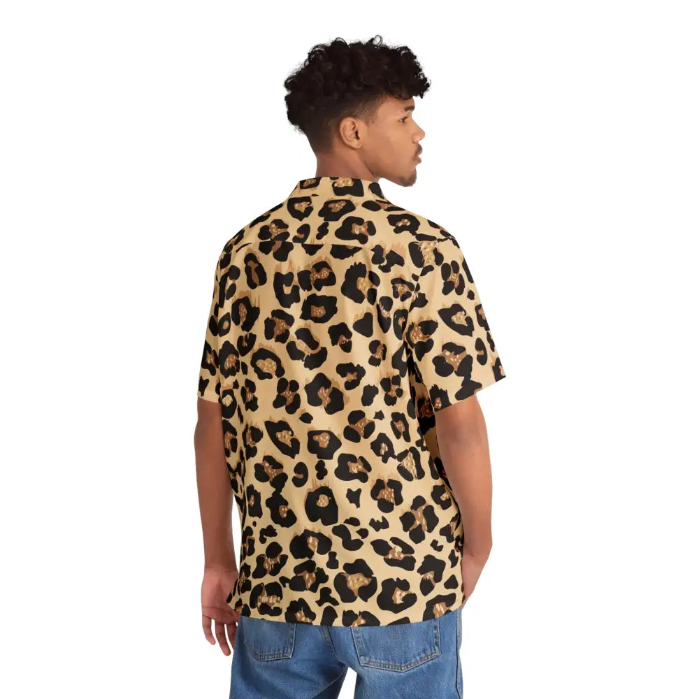 Leopard print short-sleeve shirt from Men’s Hawaiian Shirt Feral Bloom by PixiOnyx Apexwear
