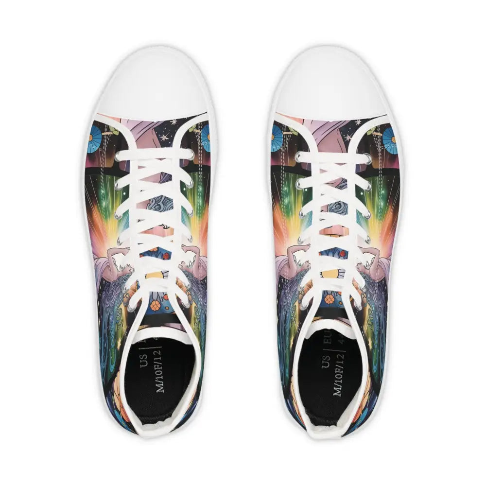 Printed sneakers from PixiOnyx Men’s High Top Sneakers Celestial Bloom collection