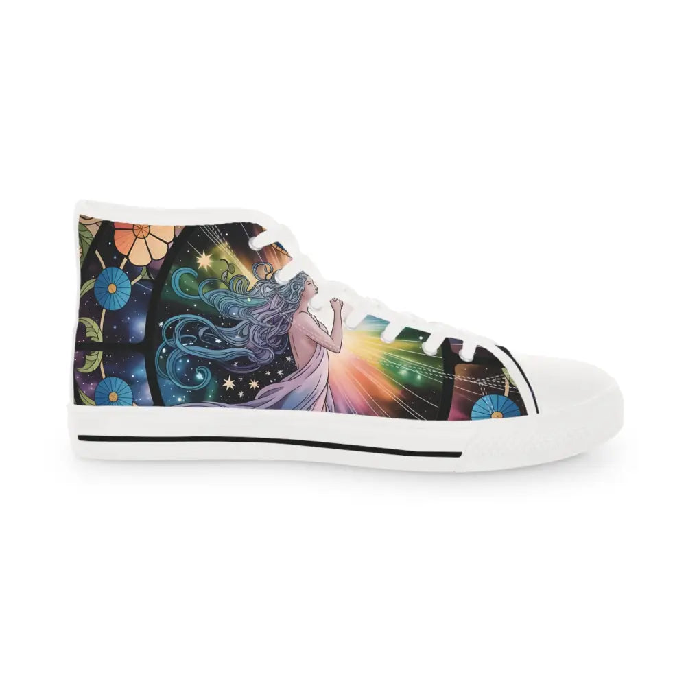 Men’s high-top sneaker with celestial artwork from PixiOnyx Celestial Bloom collection