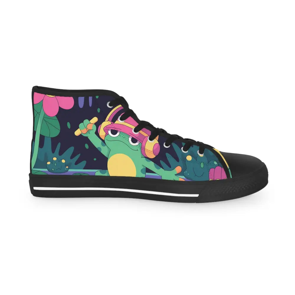 Frog-themed high-top sneaker from DJ Frog Lilygroove PixiOnyx Festival Kicks