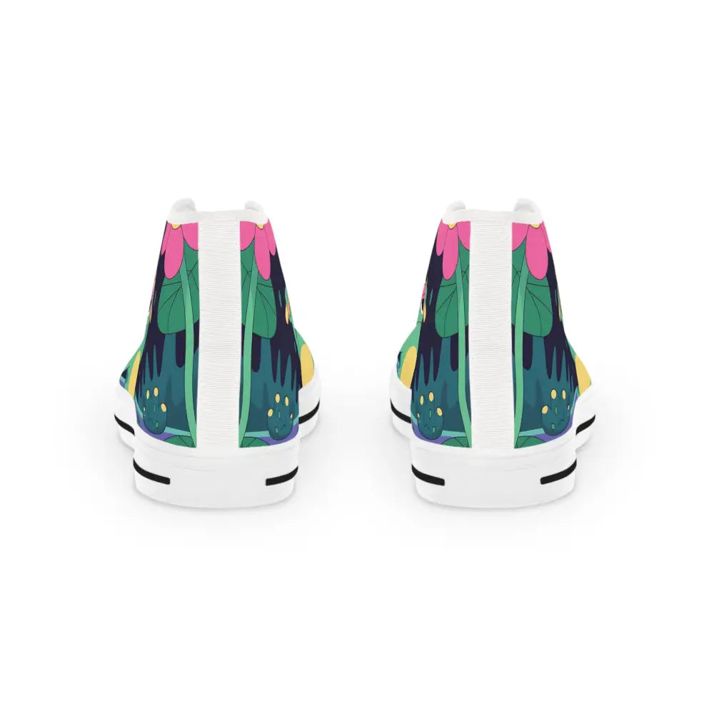 Pair of floral-patterned high-top sneakers from Men’s High Top Sneakers DJ Frog Lilygroove PixiOnyx Festival Kicks