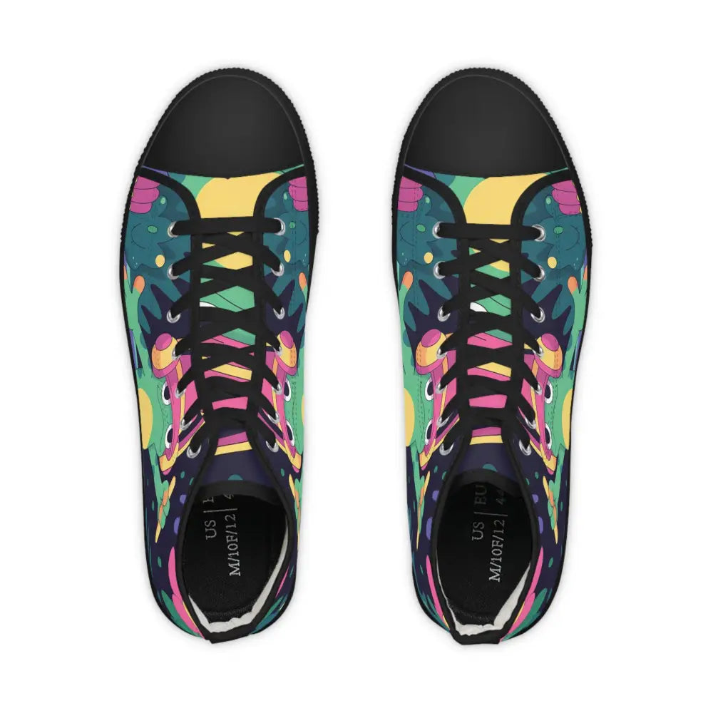 Colorful high-top sneakers from DJ Frog Lilygroove PixiOnyx Festival Kicks collection