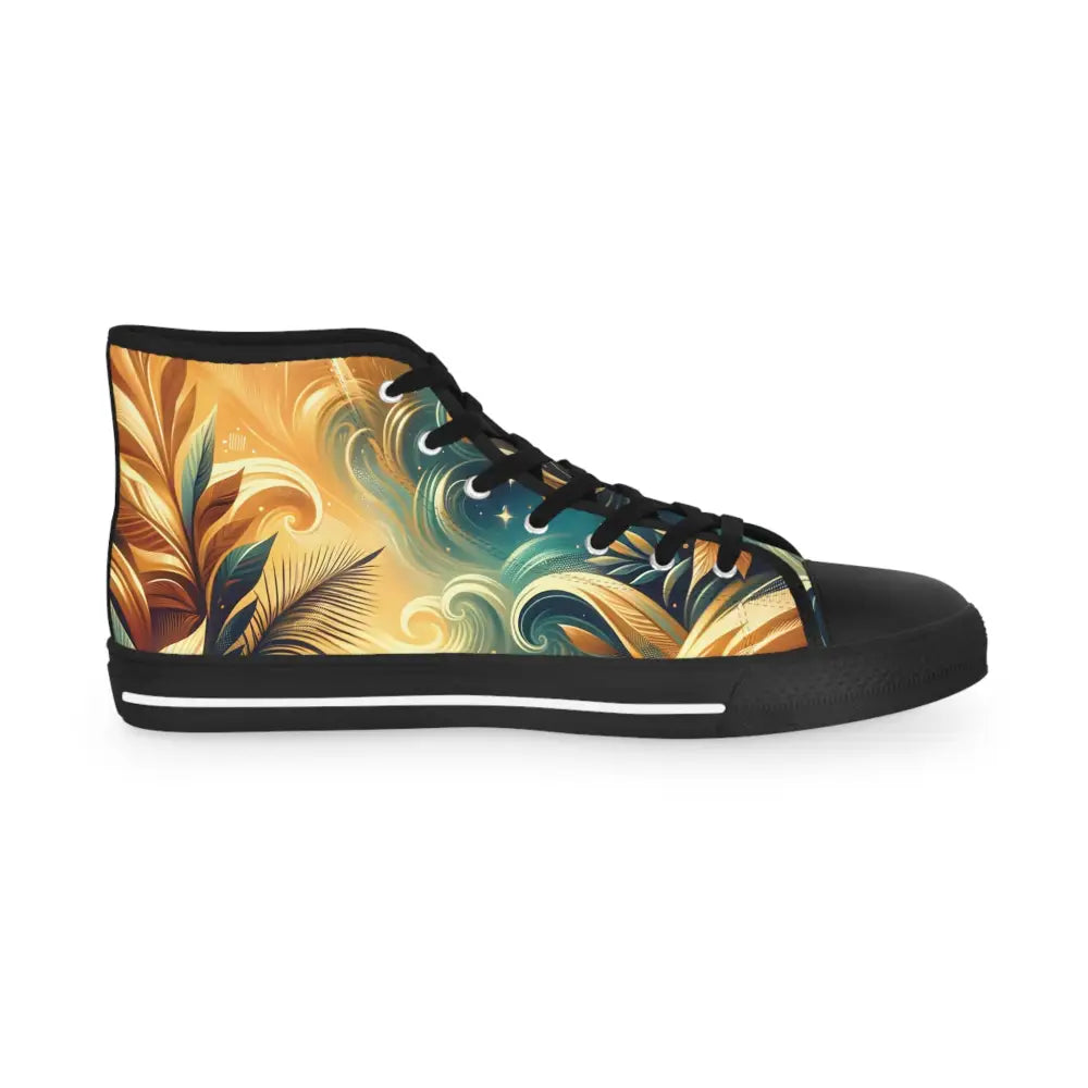 High-top sneaker with floral design from Nebula Bloom Cascade PixiOnyx Footwear Flux