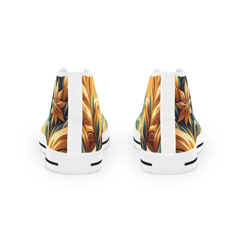 Floral patterned high-top sneakers from Nebula Bloom Cascade by PixiOnyx Footwear Flux