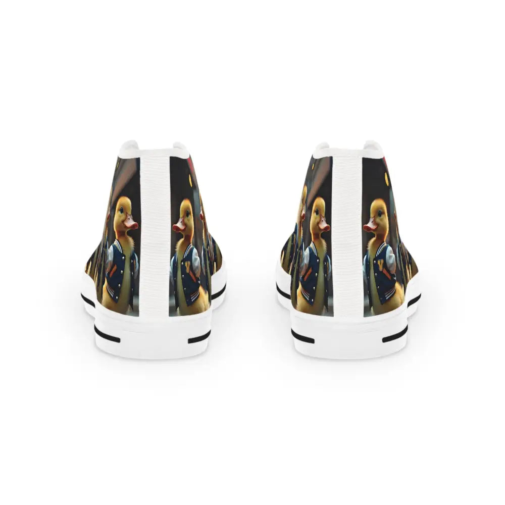 Duck-themed high-top sneakers from PixiOnyx Varsity Duck Squad for men