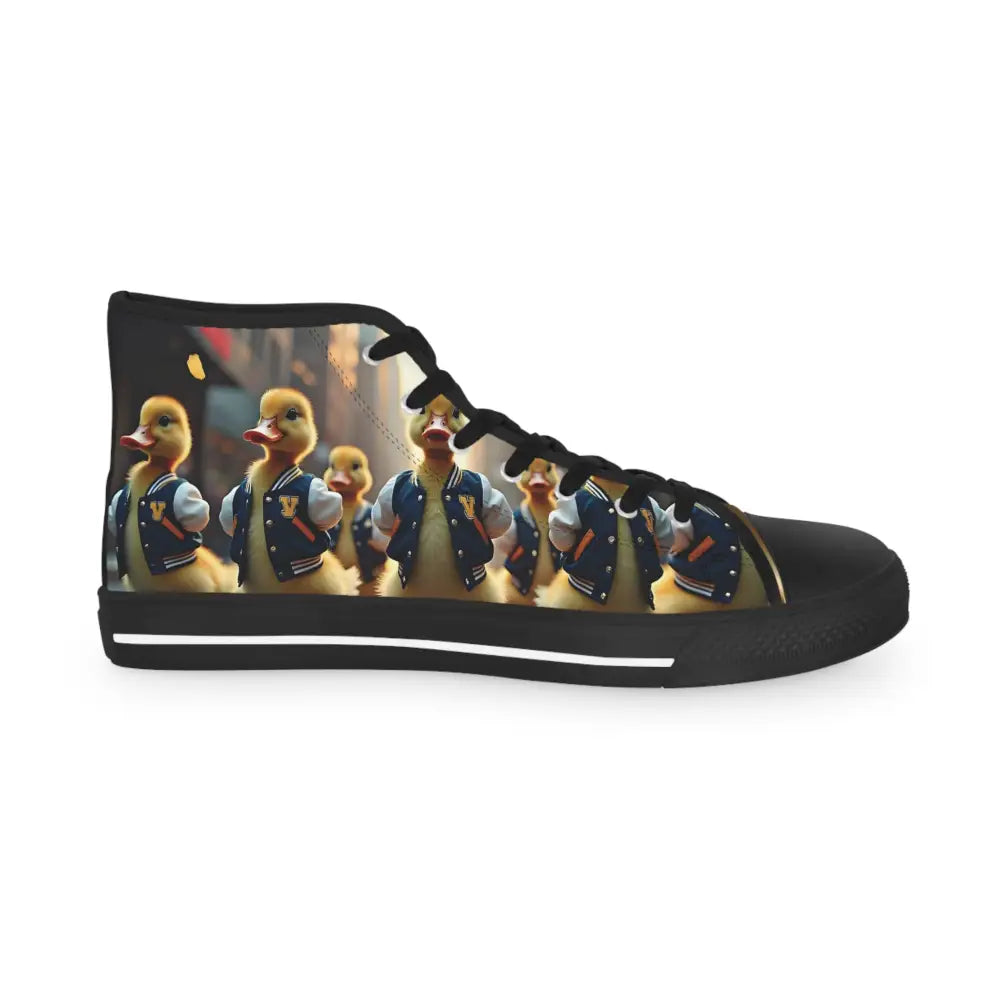 High-top sneaker with duckling design from Mens High Top Sneakers Varsity Duck Squad PixiOnyx