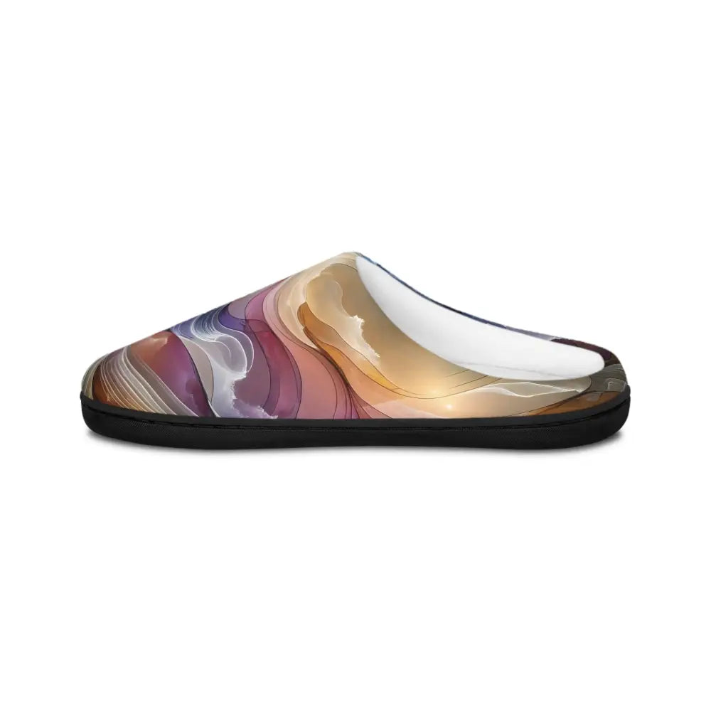 Abstract-patterned men’s indoor slipper from PixiOnyx Fluid Dreamscape Series