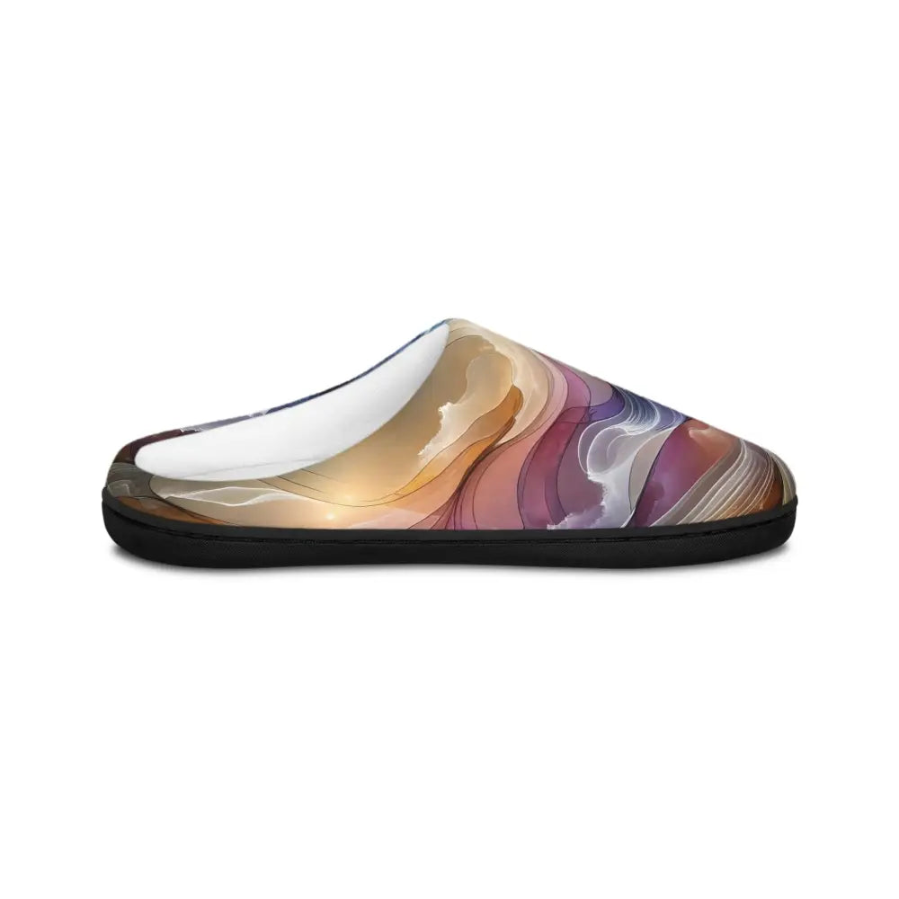 Abstract-patterned men’s indoor slipper from PixiOnyx Fluid Dreamscape Series