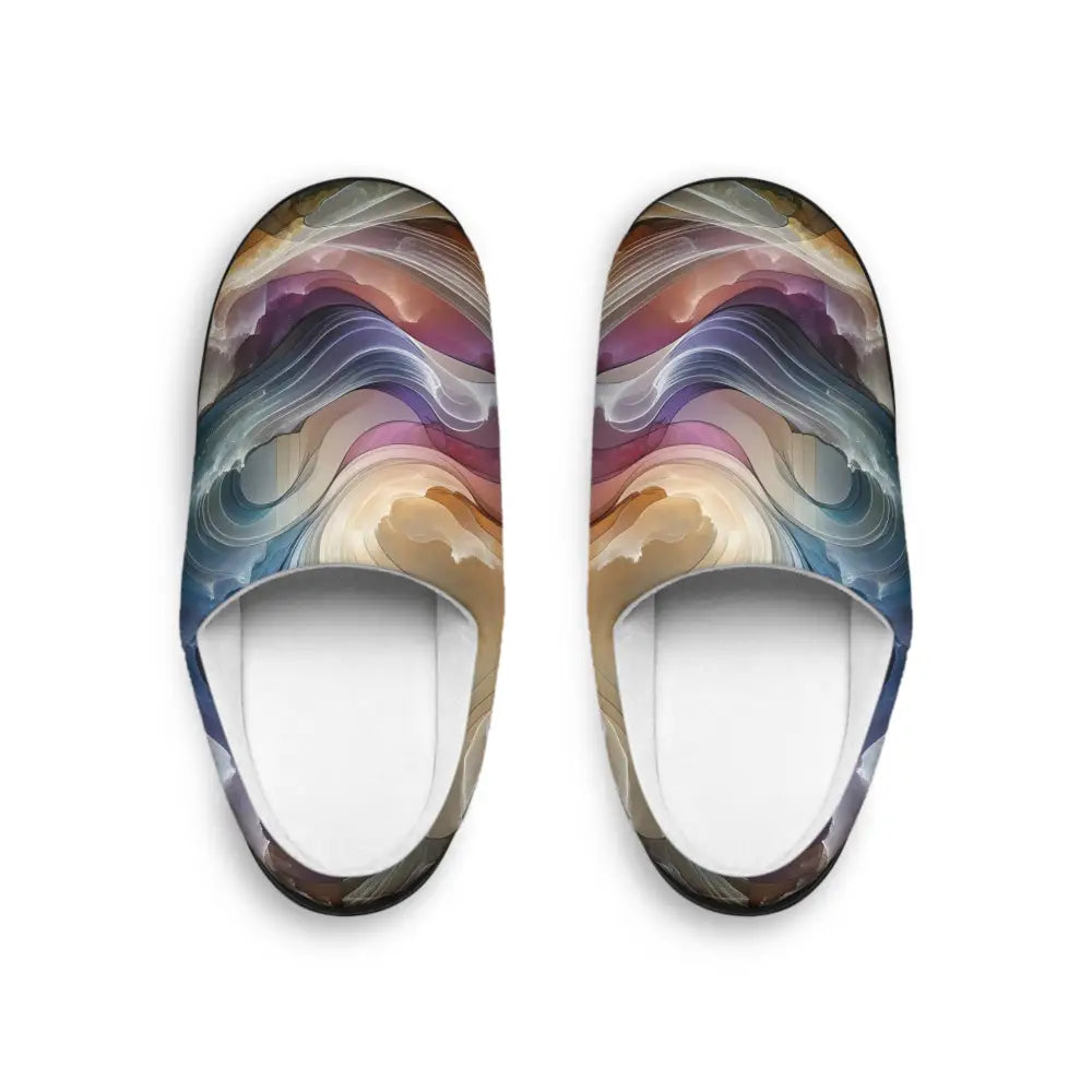 Abstract patterned slippers from PixiOnyx Fluid Dreamscape Series Men’s Indoor Slippers
