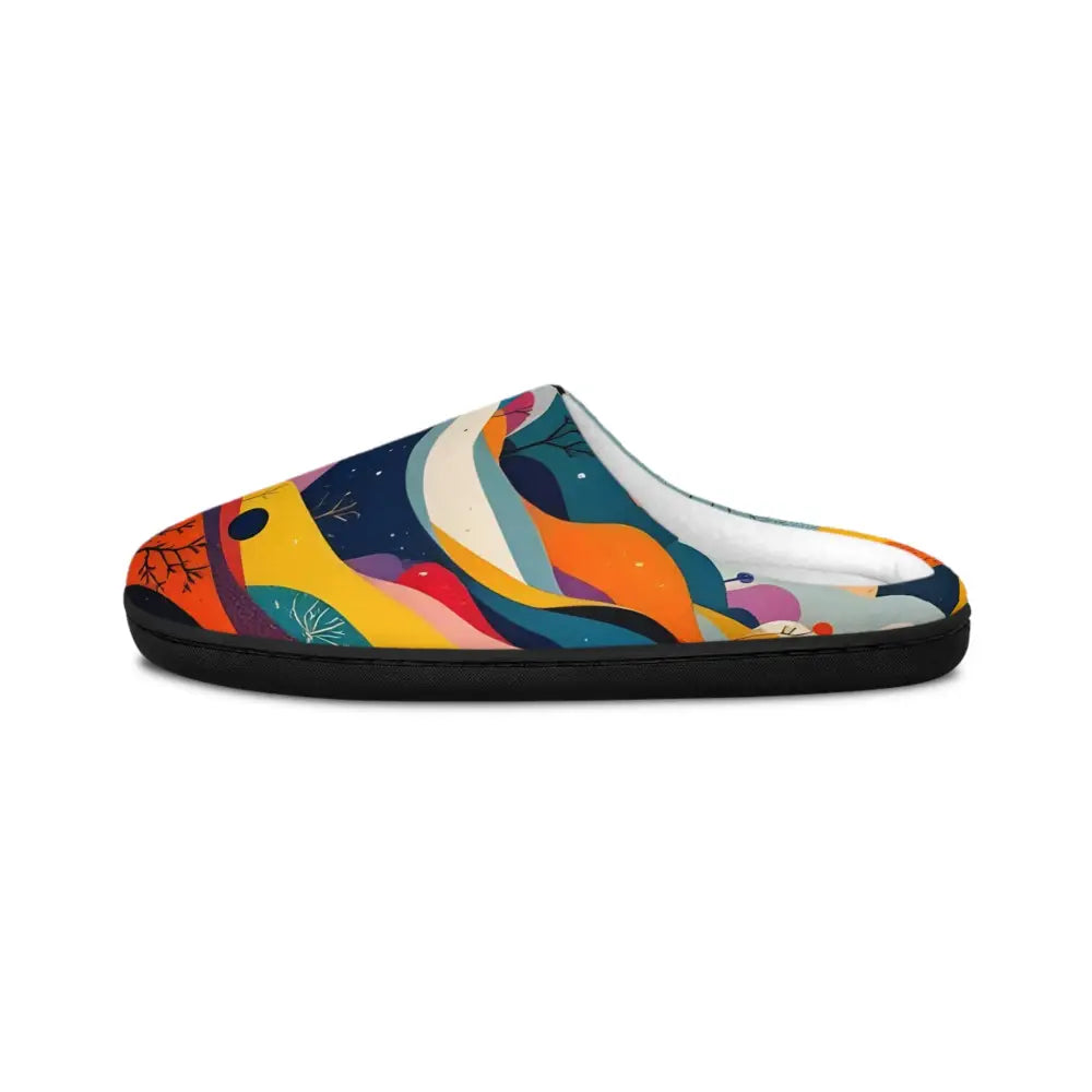 Colorful abstract slipper from Men’s Indoor Slippers Flowstate Mirage by PixiOnyx Psychedelic Comfortwear