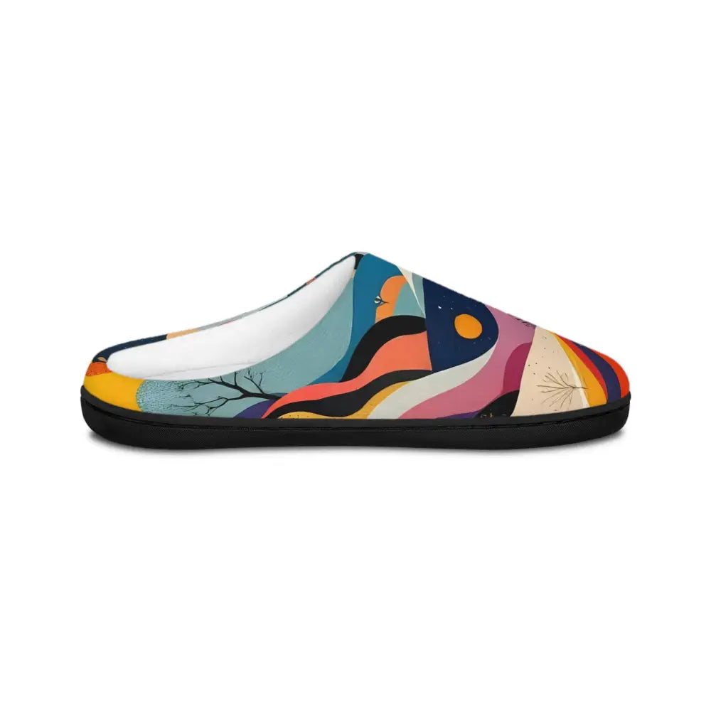 Abstract art slipper showcasing vibrant psychedelic design in Men’s Indoor Slippers Flowstate Mirage