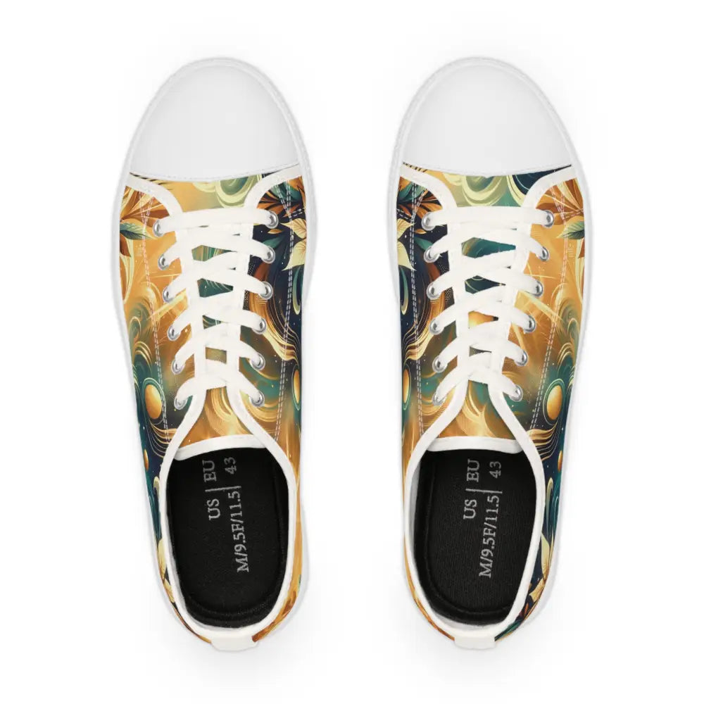 Pair of patterned men’s low top sneakers from PixiOnyx Nebula Bloom Cascade collection
