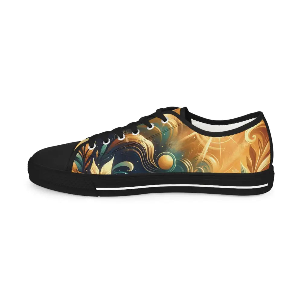 Artistic low-top sneaker from Nebula Bloom Cascade Men’s Low Top Sneakers by PixiOnyx