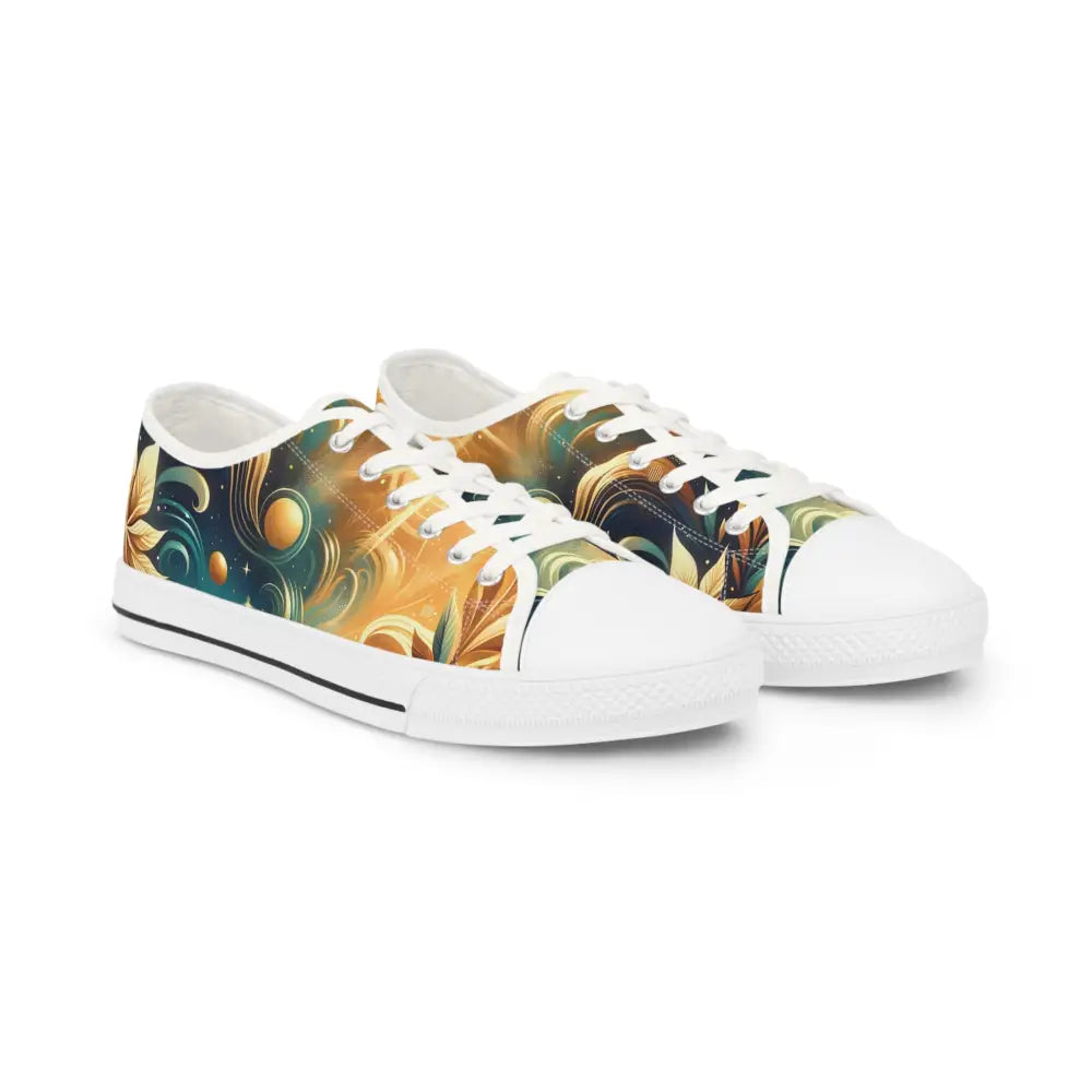 Patterned canvas sneakers from PixiOnyx Men’s Low Top Sneakers Nebula Bloom Cascade