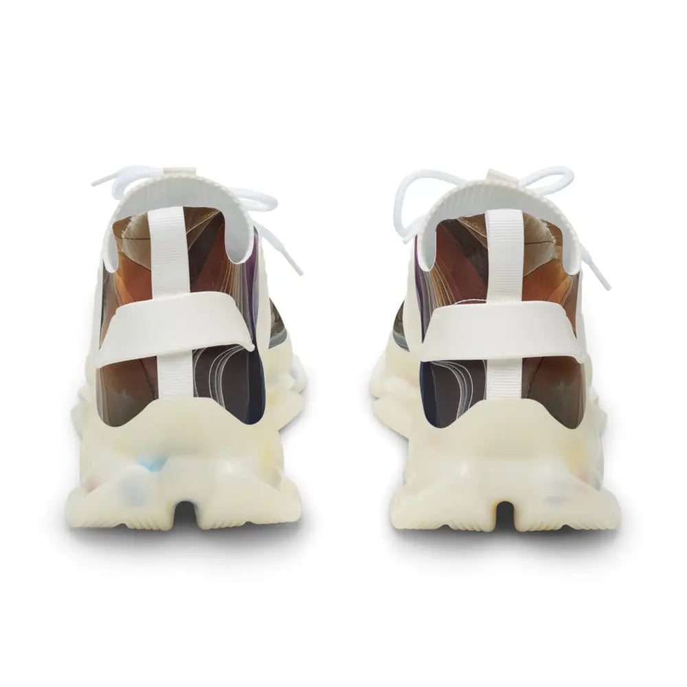 White and clear mesh sneakers from PixiOnyx Artwear Men’s Celestial Layer Flux collection