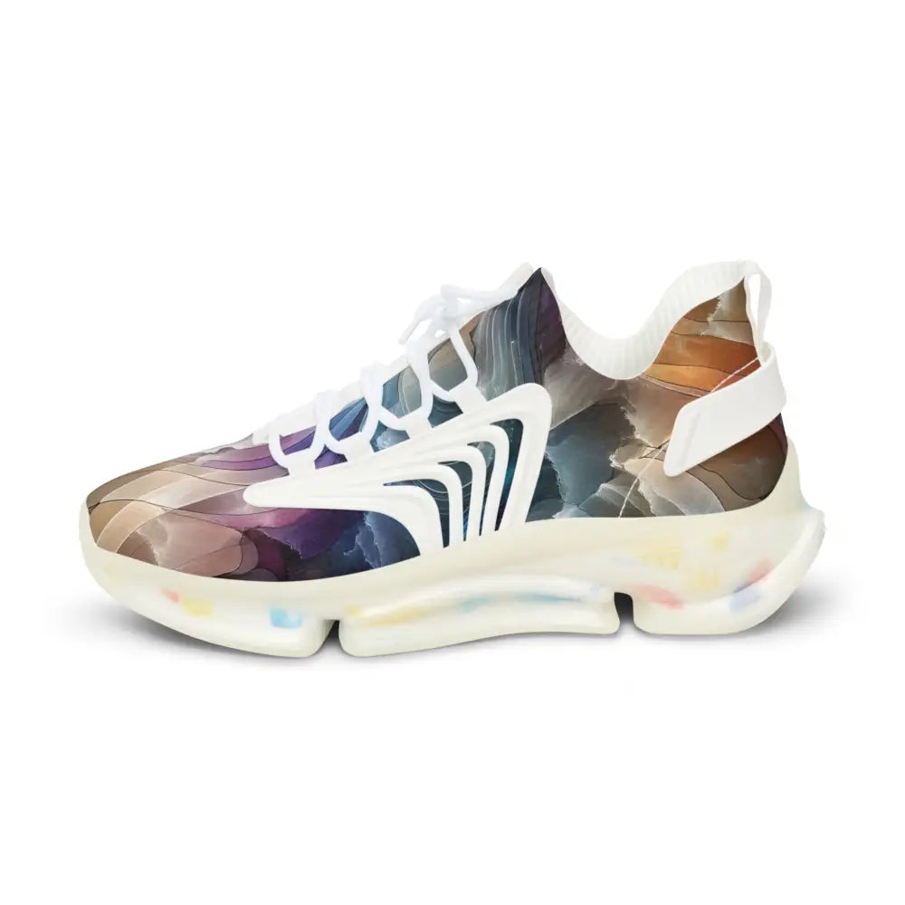 Abstract patterned athletic shoe from Men’s Mesh Sneakers Celestial Layer Flux by PixiOnyx Artwear