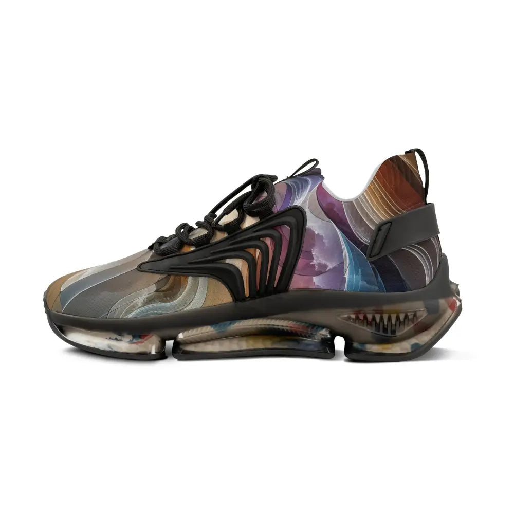 Abstract patterned athletic shoe from Men’s Mesh Sneakers Celestial Layer Flux PixiOnyx Artwear
