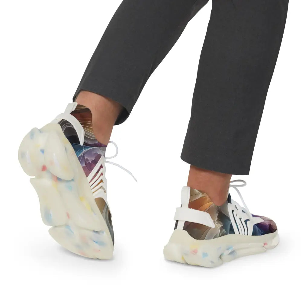 Colorful chunky-soled Men’s Mesh Sneakers Celestial Layer Flux PixiOnyx Artwear