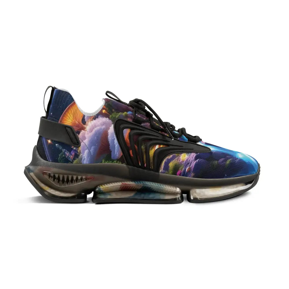 Colorful patterned athletic shoe from Men’s Mesh Sneakers Cosmic Heart by PixiOnyx Astral Footwear