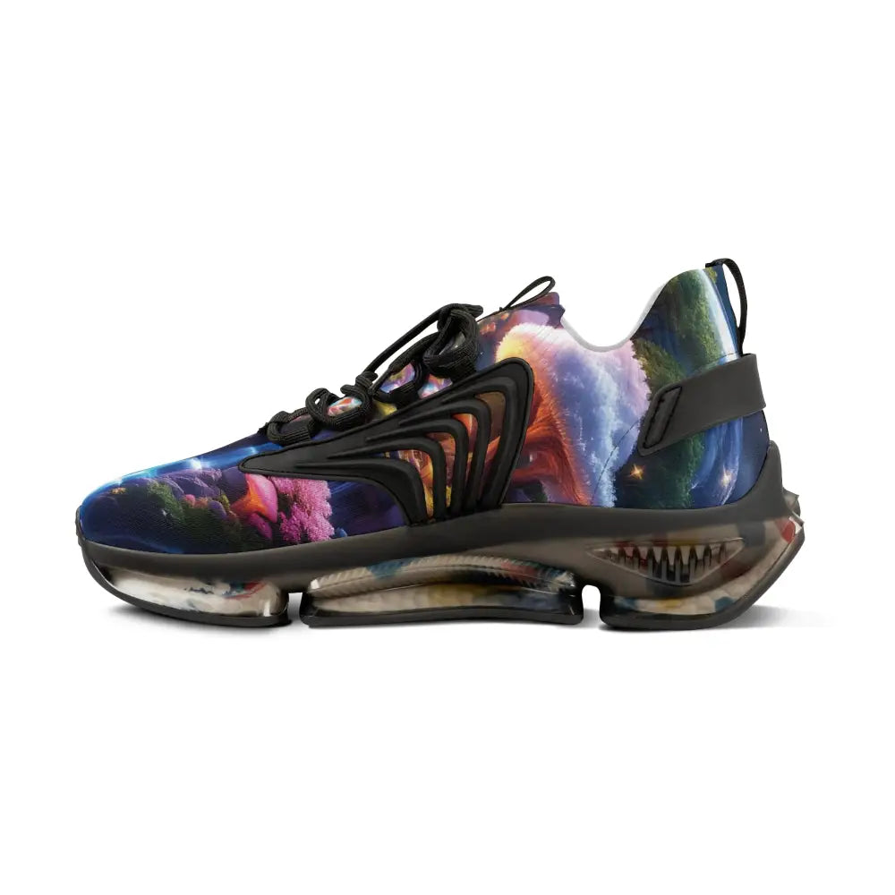 Colorful patterned athletic shoe from Men’s Mesh Sneakers Cosmic Heart by PixiOnyx Astral Footwear