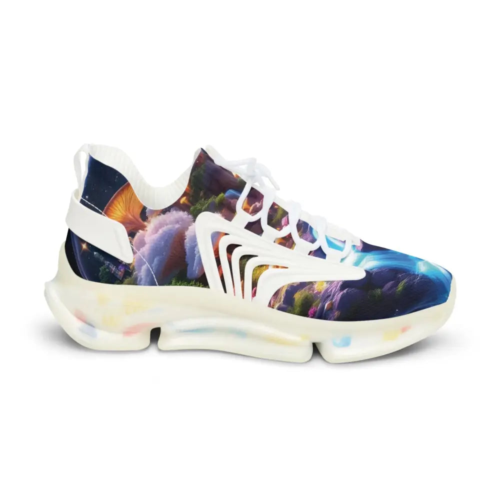 Colorful patterned Men’s Mesh Sneakers from Cosmic Heart collection by PixiOnyx Astral Footwear