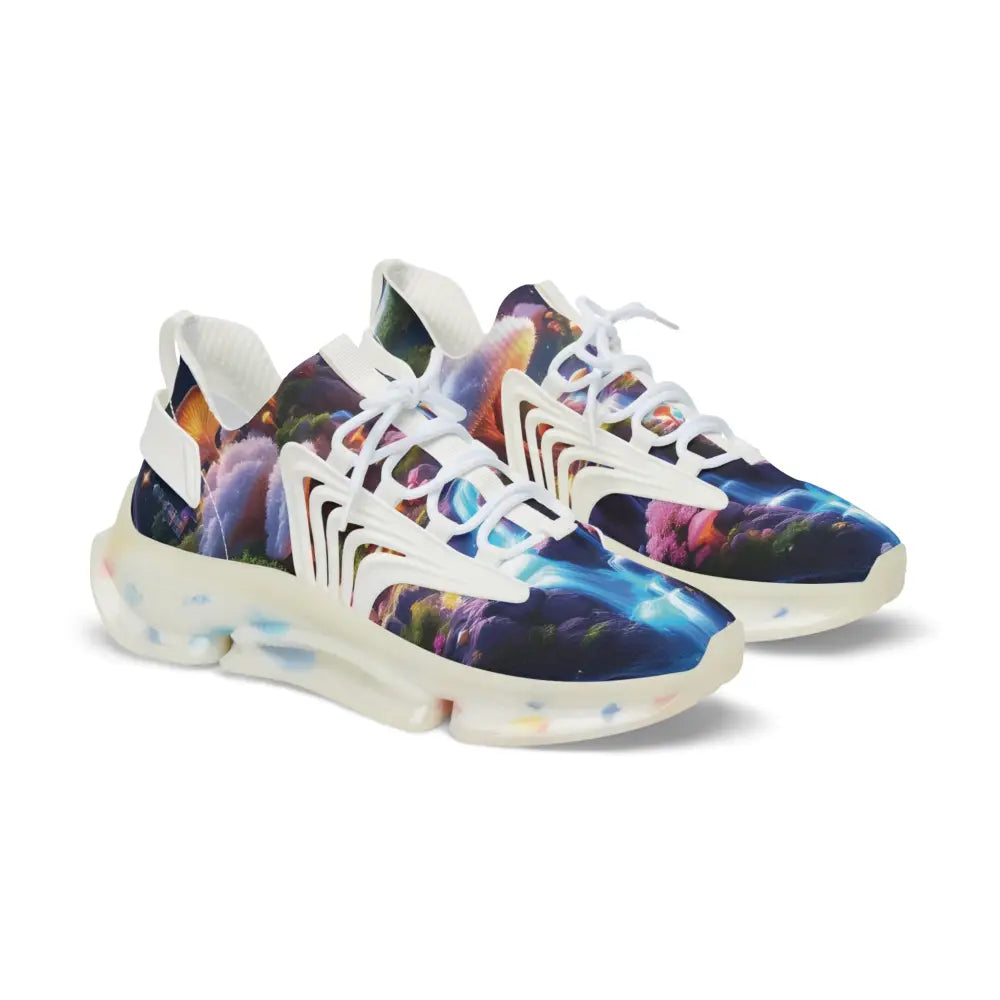 Colorful cloud-patterned Men’s Mesh Sneakers Cosmic Heart PixiOnyx Astral Footwear