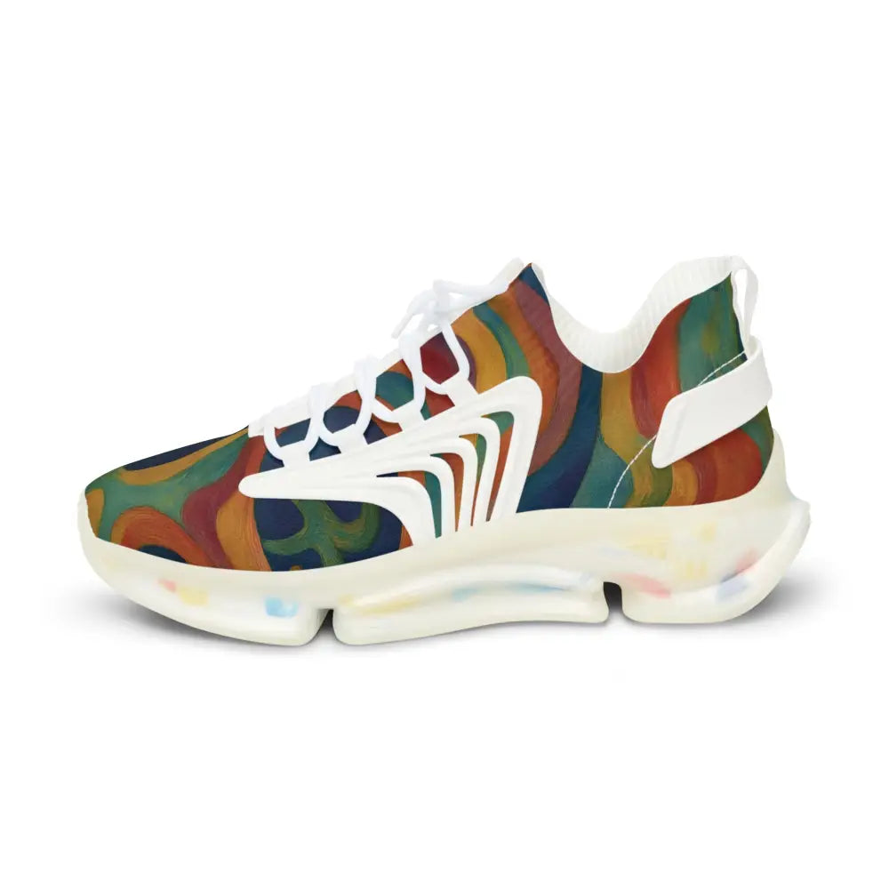 Colorful athletic men’s mesh sneaker from Craniocolor Urban Camo Psychedelic Streetwear by PixiOnyx