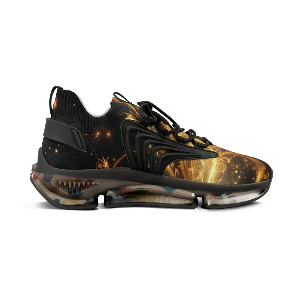 Patterned athletic shoe from Men’s Mesh Sneakers Golden Swirl Mirage PixiOnyx Dark Luxe Streetwear