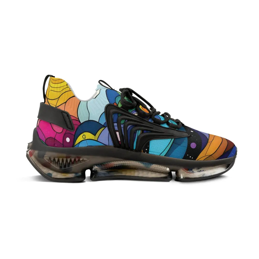 Colorful patterned athletic shoe from Men’s Mesh Sneakers Layered Spectrum by PixiOnyx Kinetic Pulsewear