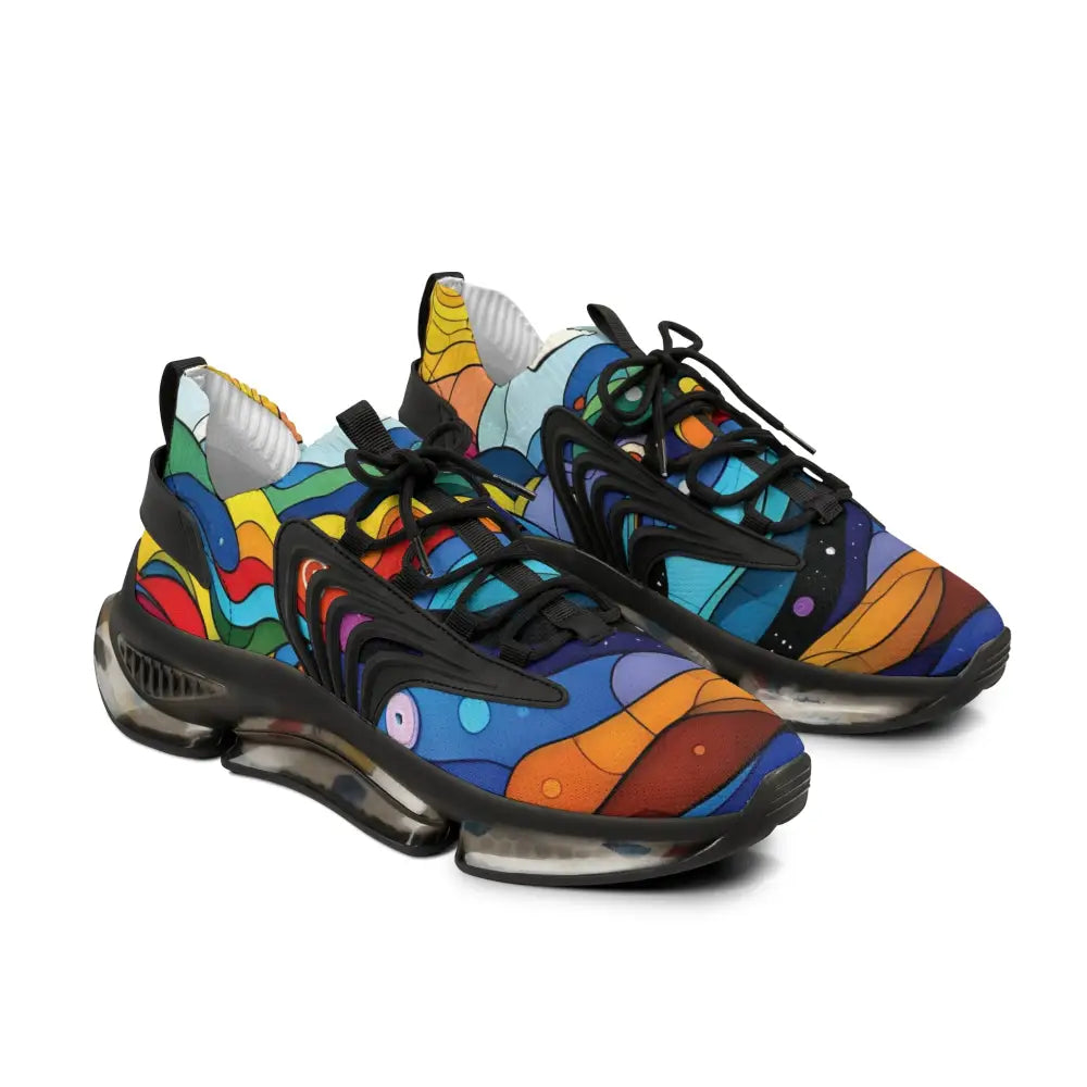 Colorful patterned running shoes from PixiOnyx Kinetic Pulsewear Men’s Mesh Sneakers