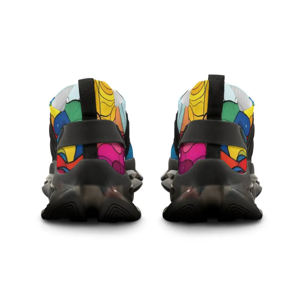 Colorful athletic shoes from Mens Mesh Sneakers Layered Spectrum by PixiOnyx Kinetic Pulsewear