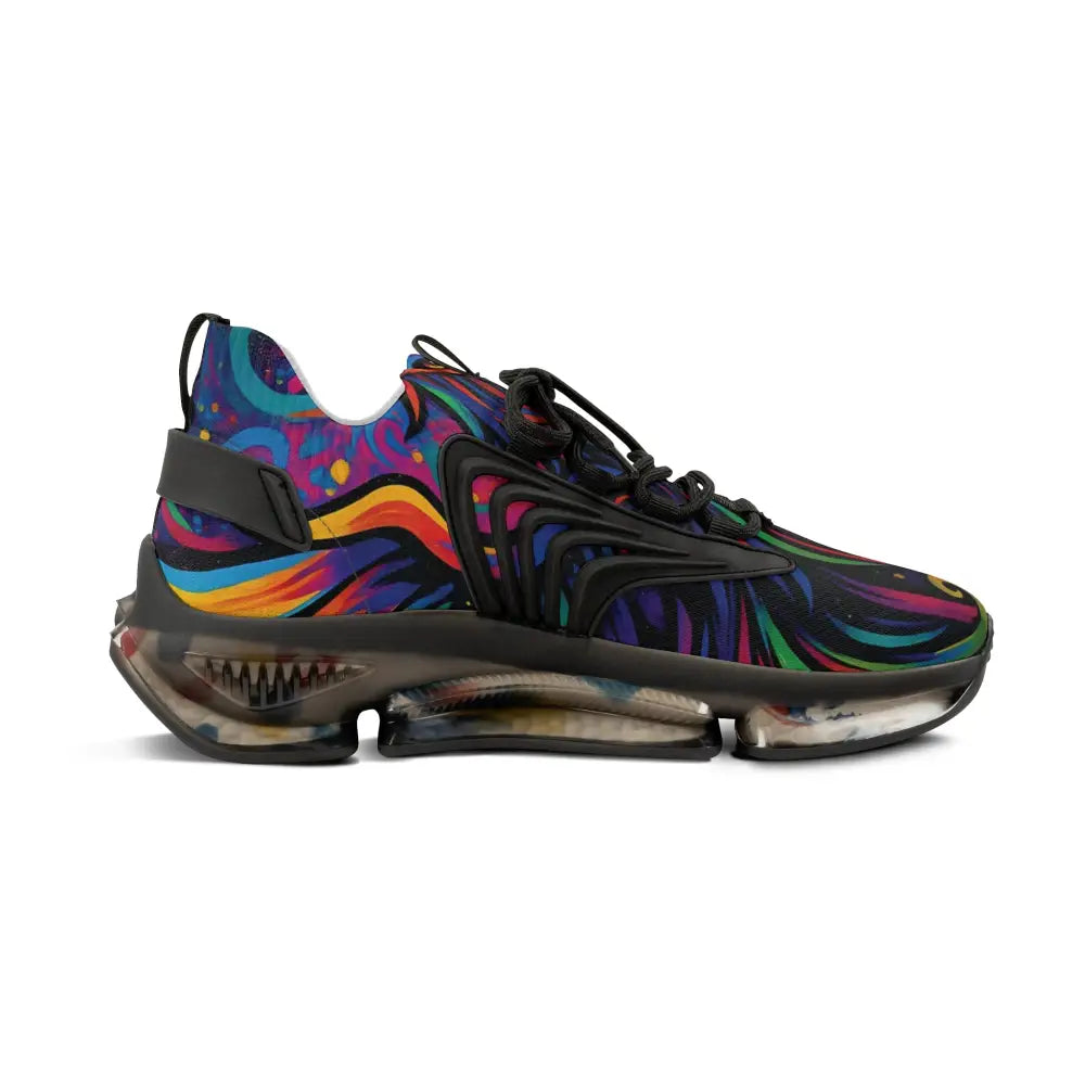 Colorful patterned athletic shoe from Mens Mesh Sneakers Rebirth in Neon Flame PixiOnyx