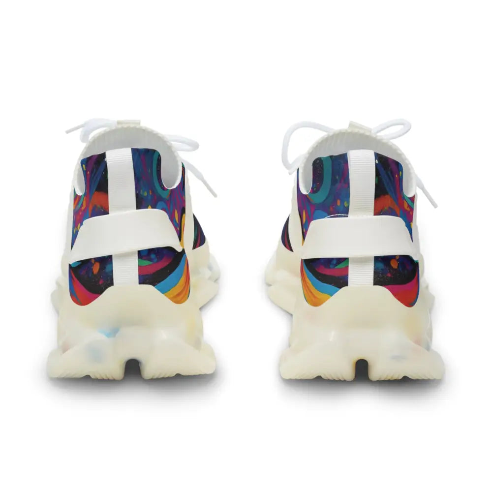 Colorful patterned men’s mesh sneakers from PixiOnyx Neon Flame collection
