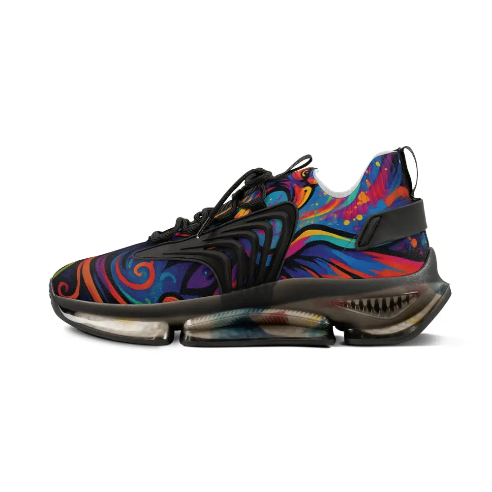 Colorful patterned athletic Shoe from Men’s Mesh Sneakers Rebirth in Neon Flame PixiOnyx