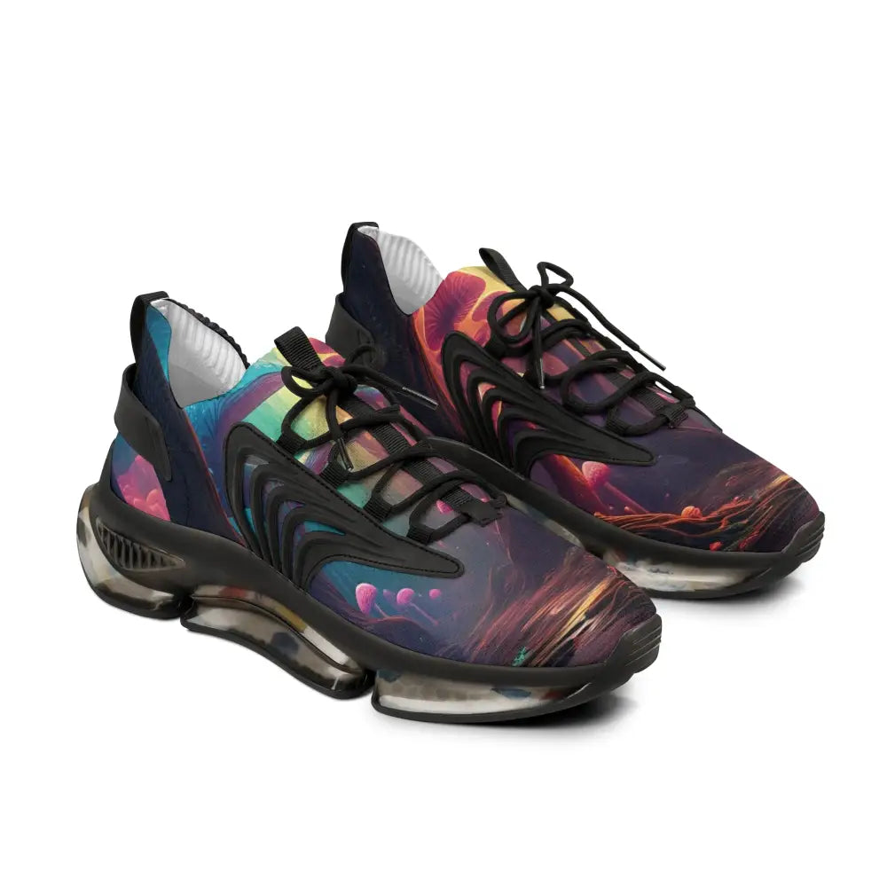 Colorful athletic shoes from Men’s Mesh Sneakers Shroom Bloom by PixiOnyx Surreal Streetwear