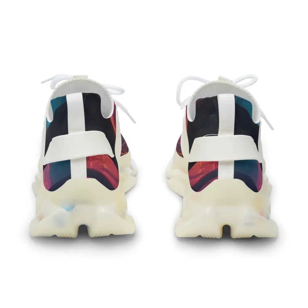Colorful Men’s Mesh Sneakers Shroom Bloom PixiOnyx Surreal Streetwear display