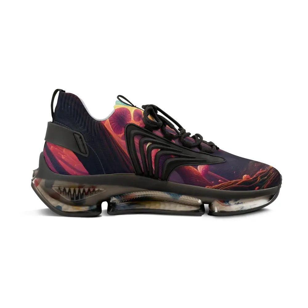 Patterned athletic Shoe for Men in Mesh Sneakers Shroom Bloom PixiOnyx Surreal Streetwear