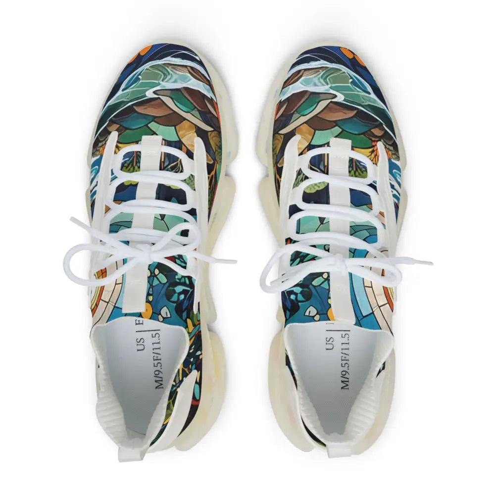 Patterned athletic shoes from Men’s Mesh Sneakers Stained Horizon by PixiOnyx Chromatic Streetwear