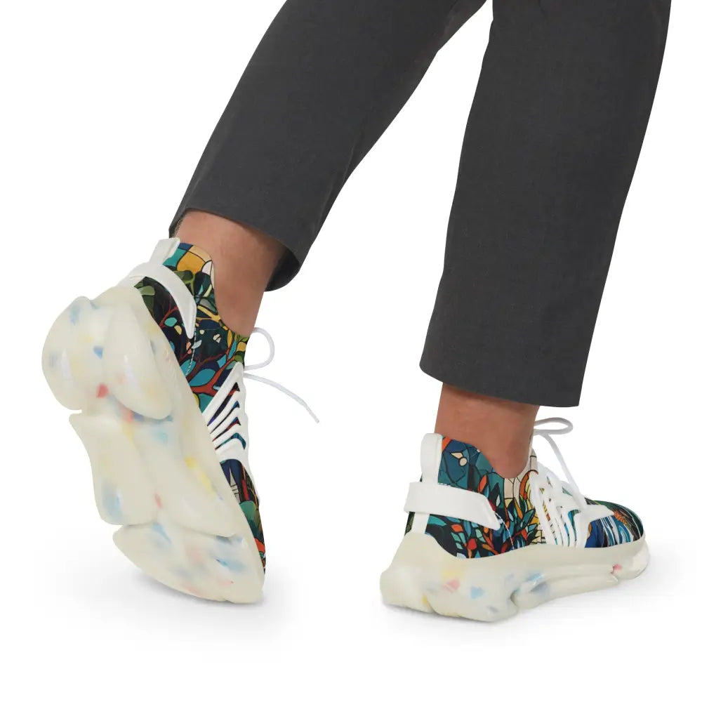 Patterned Men’s Mesh Sneakers with Chunky Soles from PixiOnyx Chromatic Streetwear